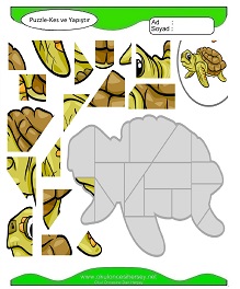 Puzzle Kes Yapıştır Çalışma Sayfaları